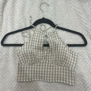Hollister Halter Gingham Top